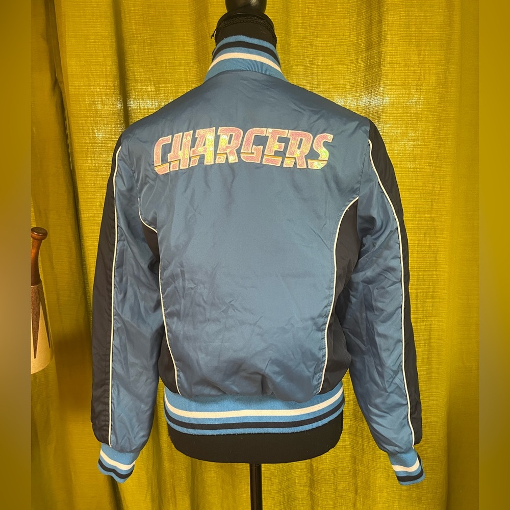 NFL Chargers Light Blue and Navy Bomber Jacket